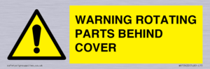 WARNING ROTATING PARTS BEHIND COVER